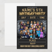  Mijos Party Invitation 90s Theme Kids Birthday Kaart (Voorkant / Achterkant)