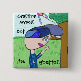 MIJZELF UIT DE KRACHT! Knoop Vierkante Button 5,1 Cm
