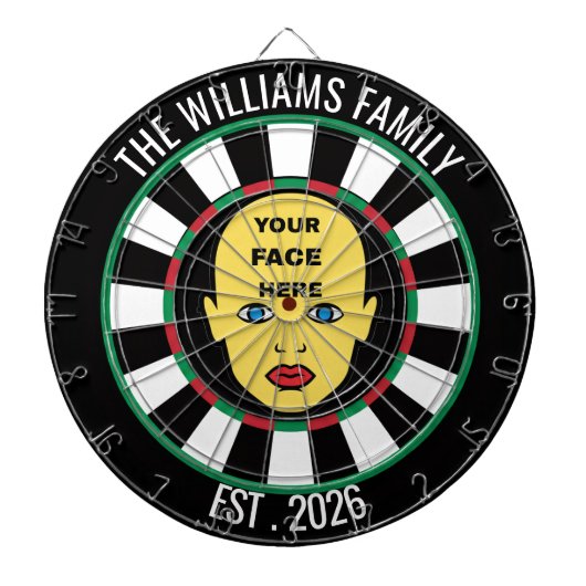 Mik hier je gezicht op het dartbord (Voorkant)