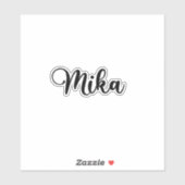 Mika Naam - Handgeschreven kalligrafie Sticker (Vel)