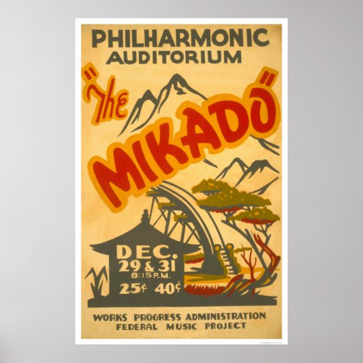 Mikado Philarmonic 1938 WPA Poster (Voorkant)