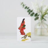 Mikaeri Bijin in Kimono Visitekaartje (Staand voorkant)