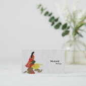 Mikaeri Bijin in Kimono Visitekaartje (Staand voorkant)