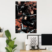 Mikasa Ackerman aanval op Titan Poster (Thuiskantoor)