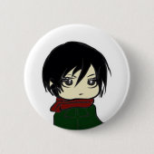 Mikasa Ackerman Pin Ronde Button 5,7 Cm (Voorkant)