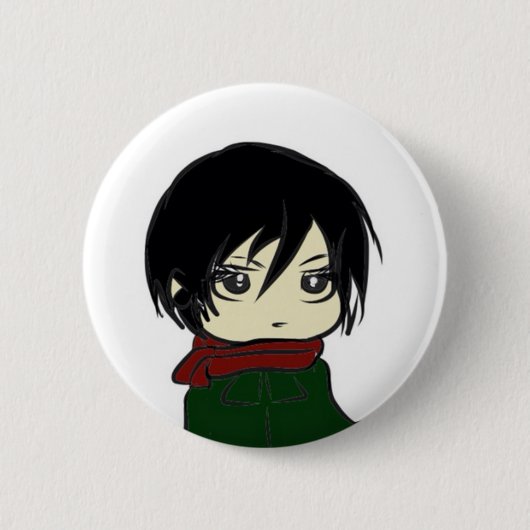 Mikasa Ackerman Pin Ronde Button 5,7 Cm (Voorkant)