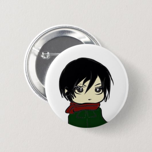 Mikasa Ackerman Pin Ronde Button 5,7 Cm (Voorkant /achterkant)