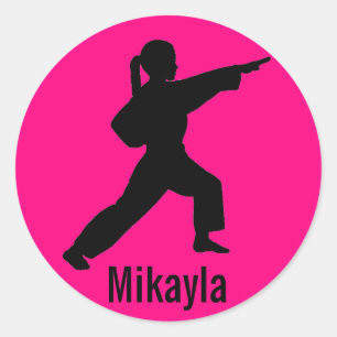 Mikayla hete roze Karate Meisje stickers