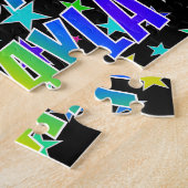 "MIKAYLA" voornaam, geun "HAPPY BIRTHDAY" Legpuzzel (Zijkant)