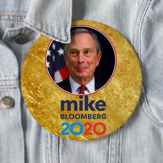 mike BLOOMBERG 2020 Ronde Button 6,0 Cm (In situ)