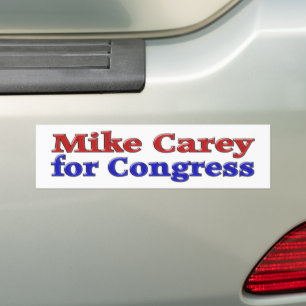 Mike Carey for Congress roodblauwe tekst Bumpersticker