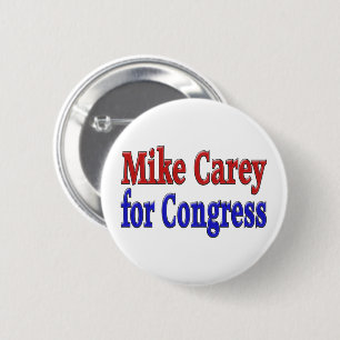 Mike Carey for Congress roodblauwe tekst Ronde Button 5,7 Cm