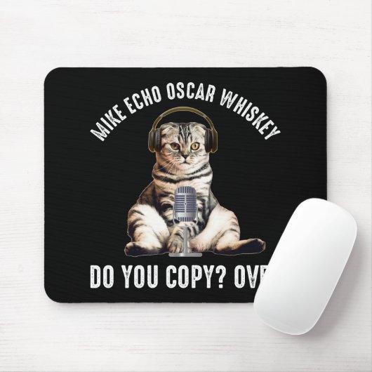 Mike Echo Oscar Whiskey Ham Radio Cat Muismat (Met muis)