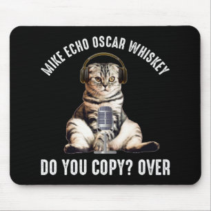 Mike Echo Oscar Whiskey Ham Radio Cat Muismat