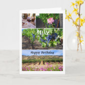 Mike Happy Birthday California Vineyards Kaart (Gele Bloem)