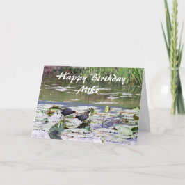 Mike Happy Birthday Hawaiian Common Moorhen Kaart