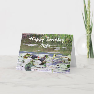 Mike Happy Birthday Hawaiian Common Moorhen Kaart