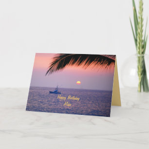 Mike Happy Birthday Tropical Sunset Kaart