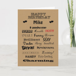 Mike Happy Birthday Woorden van Lof Kaart