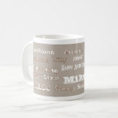 Mike Happy Jubileum Beige Husband Mok (Voorkant links)