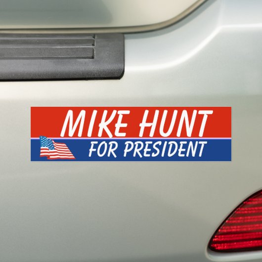 Mike Hunt For President Sjabloon Bumpersticker (Op auto)