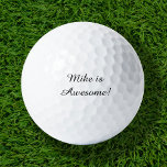 Mike is Geweldige golfballen<br><div class="desc">Aangepast afgedrukte golfballen gepersonaliseerd met jouw naam en monogram of andere douanetekst. Klik aanpassen het om doopvonten en kleuren uit te geven of uw eigen tekst en afbeeldingen toe te voegen om unieke één van een soortgift te creëer.</div>