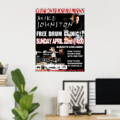 Mike Johnston Clinic, 22 april Poster (Thuiskantoor)