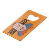 Mike Kara hier flesopener Creditkaart Flessenopener (Voorkant Gekanteld)