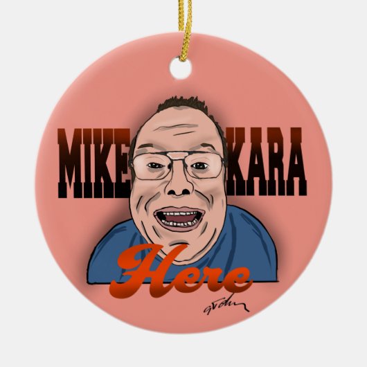 Mike Kara Hier Kerstmis Ornament (Voorkant)
