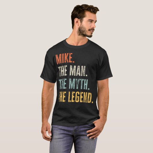 Mike Man Myth Legend Funny Beste Naam Mike T-shirt (Voorkant volledig)