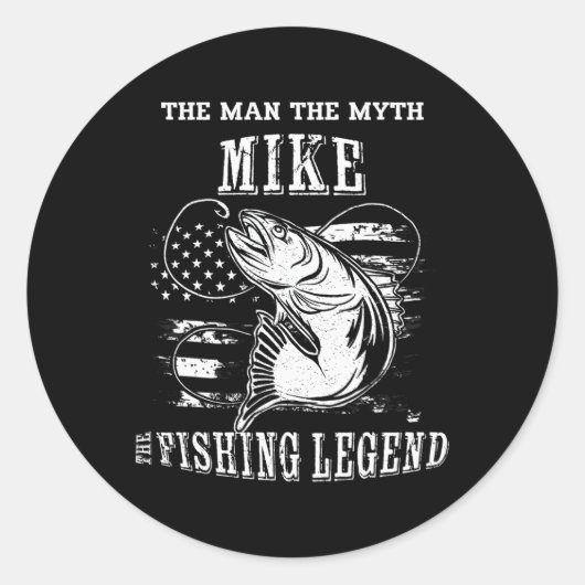 Mike Man Myth Viste Legend Persoonlijke naam Ronde Sticker (Voorkant)