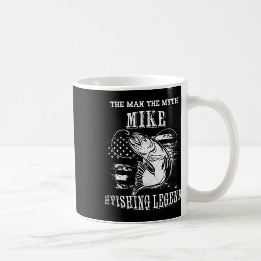 Mike Man Mythe Vislegend Personalized Naam Koffiemok (Rechts)