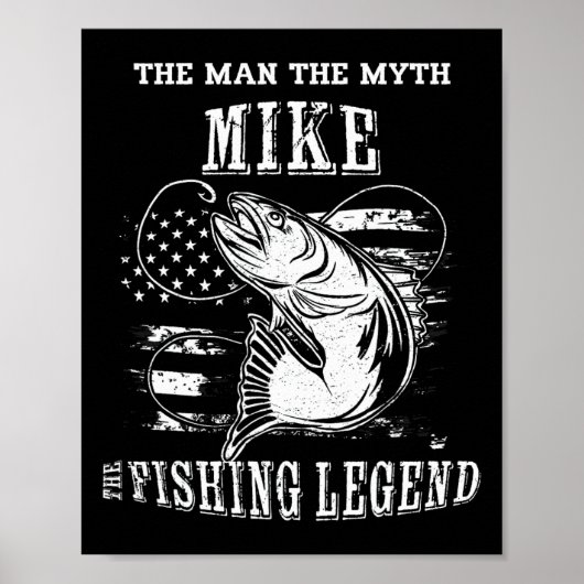 Mike Man Mythe Vislegend Persoonlijke Naam Poster (Voorkant)