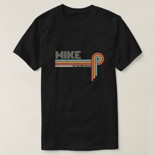 MIKE Name Gifts Personalized Funny Retro  B T-shirt (Design voorkant)
