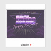 Mike Name Vorname lila retro Sticker Geburtstag (Vel)