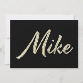 Mike Name white gold Handwriting Karte Kaart (Voorkant)