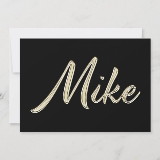 Mike Name white gold Handwriting Karte Kaart (Voorkant)