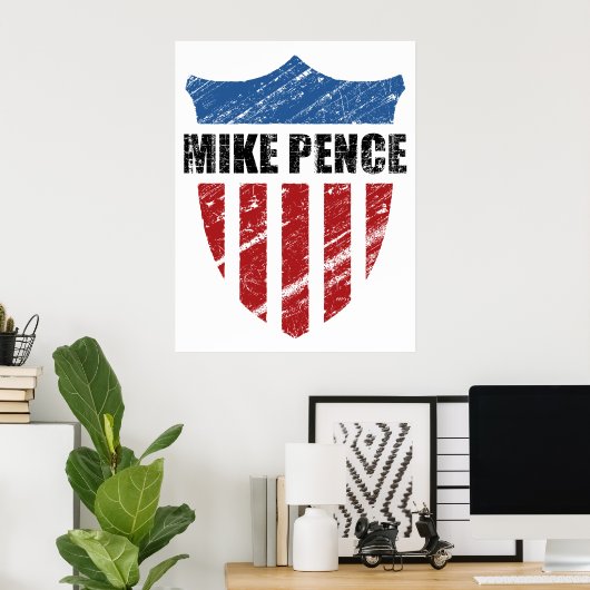Mike Pence Shield Poster (Thuiskantoor)