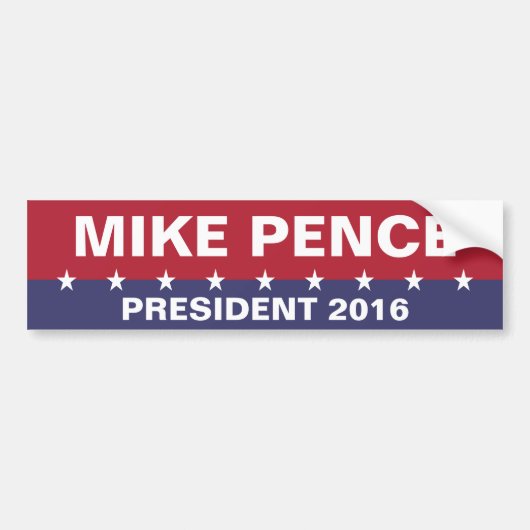 MIKE PENCE voor President 2016 Bumpersticker (Voorkant)