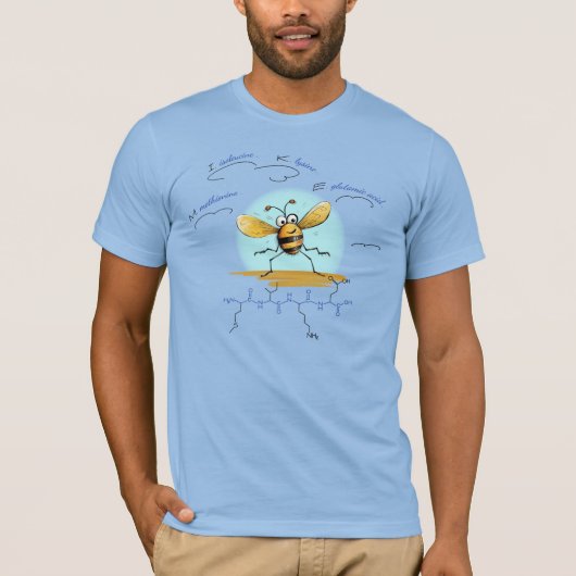 MIKE-peptide, Bij-1 met aangepaste tekst, licht T-shirt (Voorkant)