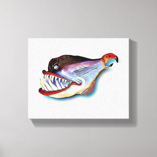 Mike Quinn Toothy Fish met houding Canvas Afdruk (Voorkant)