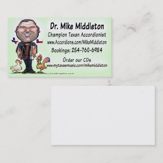 Mike & The Middletones Music Visitekaartje (Voorkant / Achterkant)