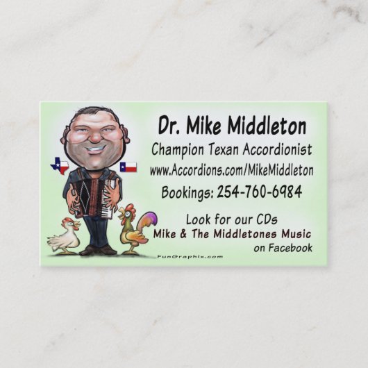Mike & The Middletones Music Visitekaartje (Voorkant)