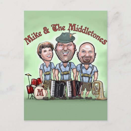 Mike & The Middletones op Fest Briefkaart (Voorkant)