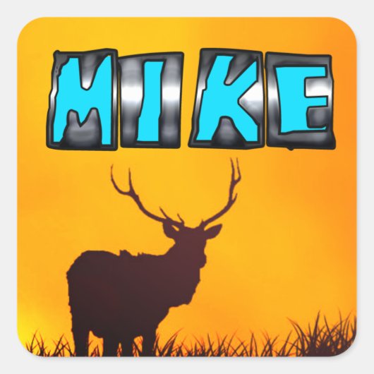 Mike Vierkante Sticker (Voorkant)