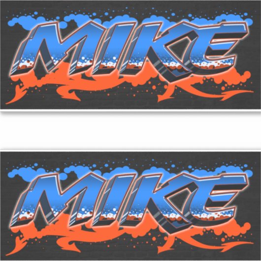 Mike Vorname Name Graffiti Aufkleber Sticker (Voorkant)