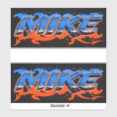 Mike Vorname Name Graffiti Aufkleber Sticker (Vel)