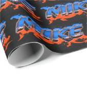 Mike Vorname Name Graffiti blue orange Cadeaupapier (Rol Hoek)