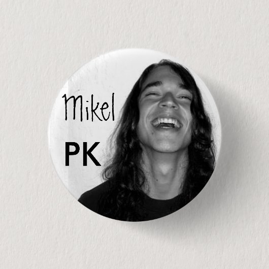 Mikel op een knop ronde button 3,2 cm (Voorkant)