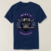 Mikes Garage Gepersonaliseerde Mannen Gift T-shirt (Design voorkant)